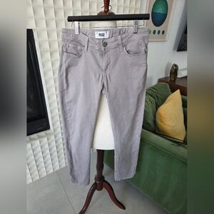PAIGE Skyline Ankle Peg Jeans in Light Grey /Beige, Size 29